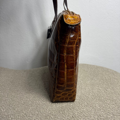 Vintage Fendi Tote Bag mit Krokodilprägung