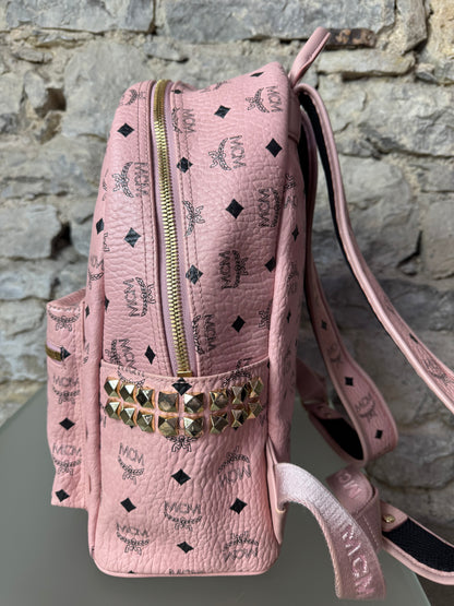 MCM Stark Side Studs Backpack – Visetos Mini Soft Pink