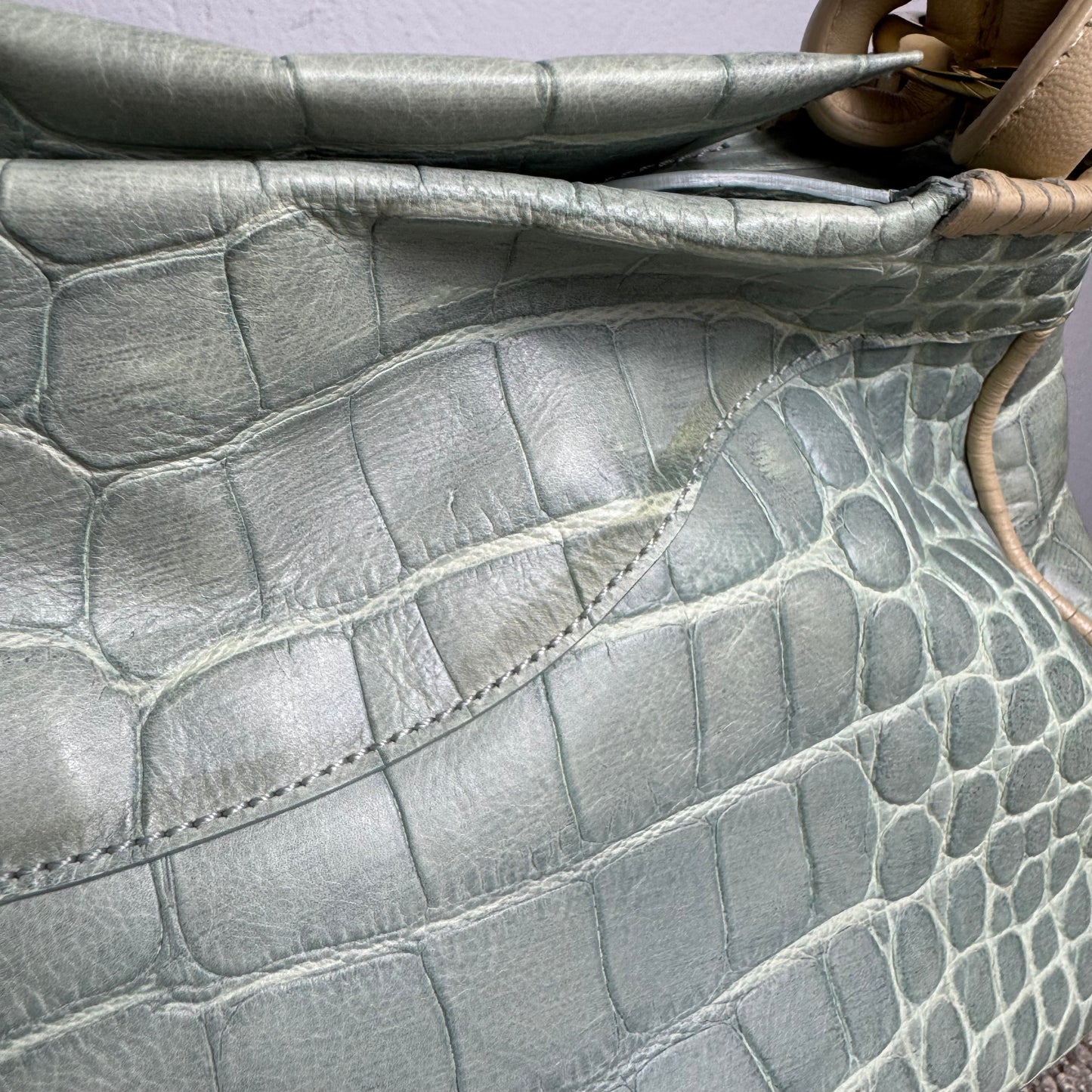 Giorgio Armani Mainline Croc-Embossed Handtasche