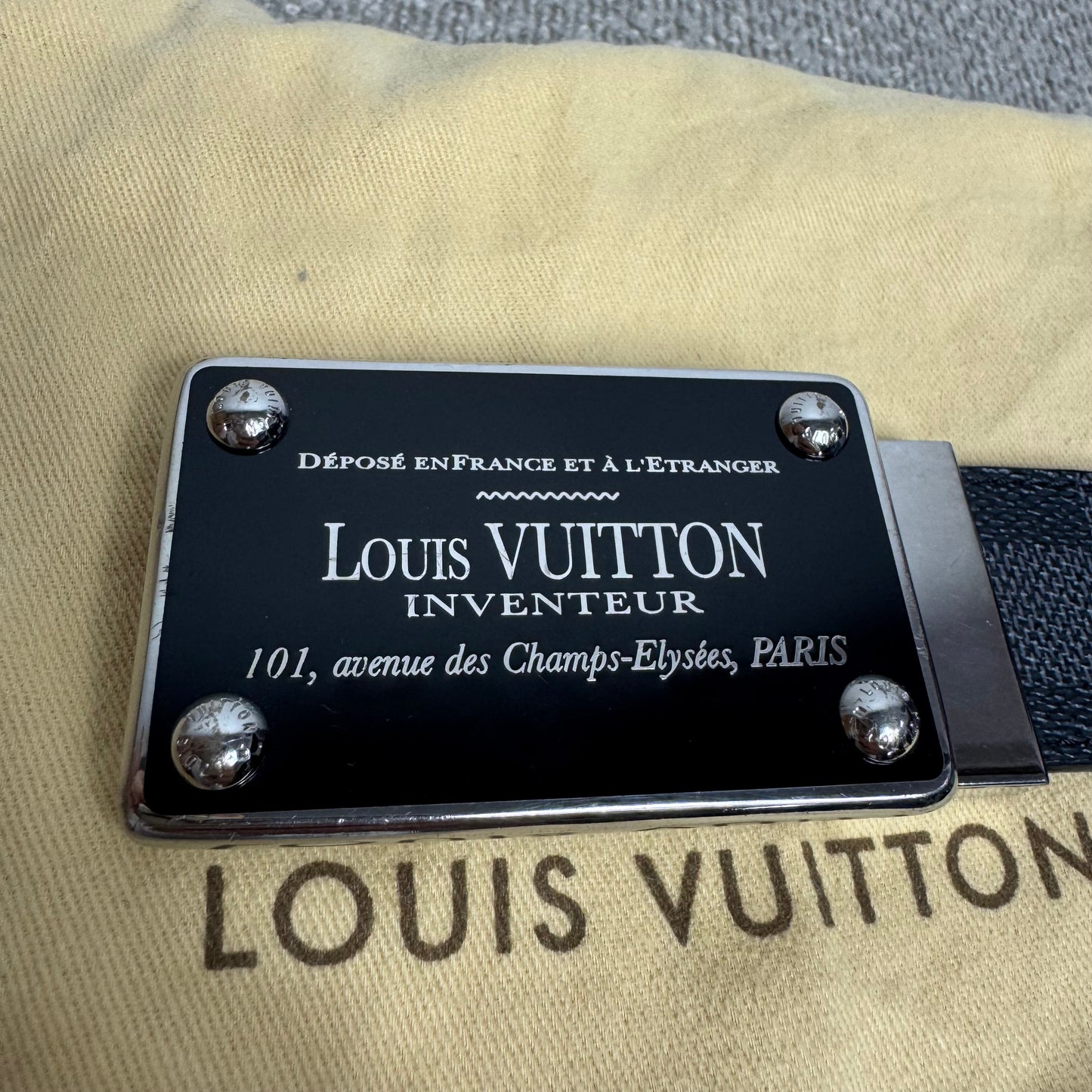 Louis Vuitton Gürtel Inventeur Damier Graphite Black/Grey