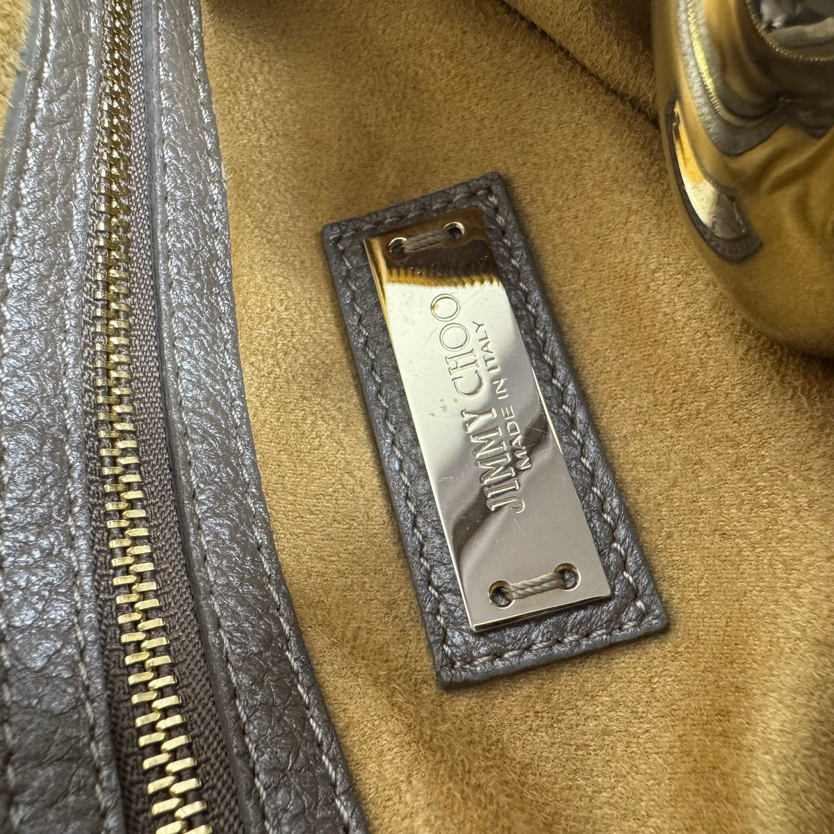 Jimmy Choo Leder Handtasche Taupe