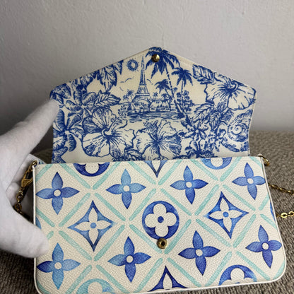 Louis Vuitton Pochette Félicie – Monogram Tile „By The Pool“ Lagoon Blue
