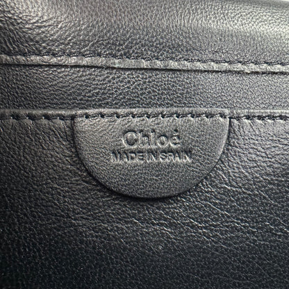 Chloé Lily Bow Crossbody Schultertasche – Schwarzes Leder