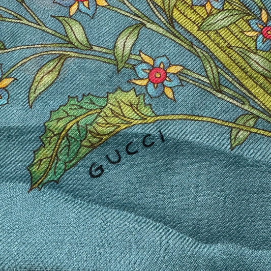 Gucci Archival „Flora“ Floral Seidenmischungs-Schal