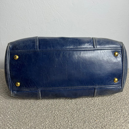 Miu Miu Sitello Shine Double Zip Leder blau