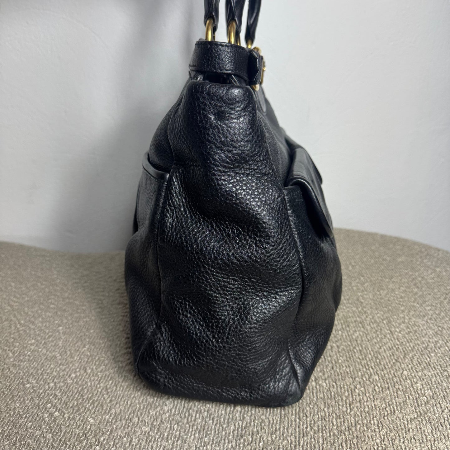 Miu Miu Henkeltasche Tote Bag Vitello Leder Schwarz