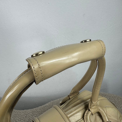 Burberry Quilted Satin & Leder Satchel Bag – Beige