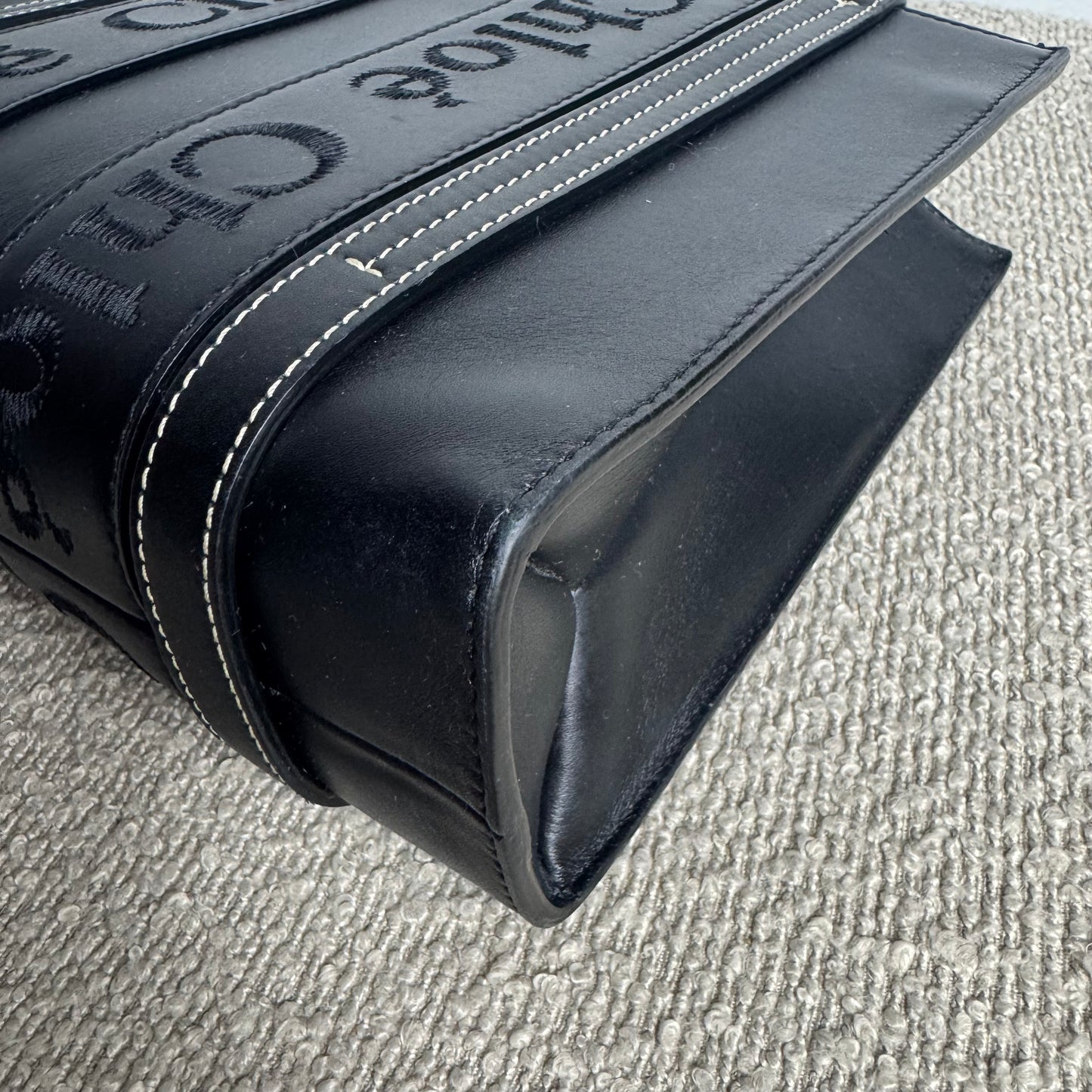 Chloé Woody Small Schultertasche Leder Schwarz