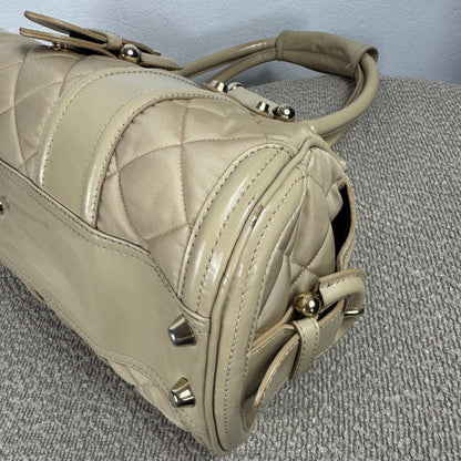 Burberry Quilted Satin & Leder Satchel Bag – Beige
