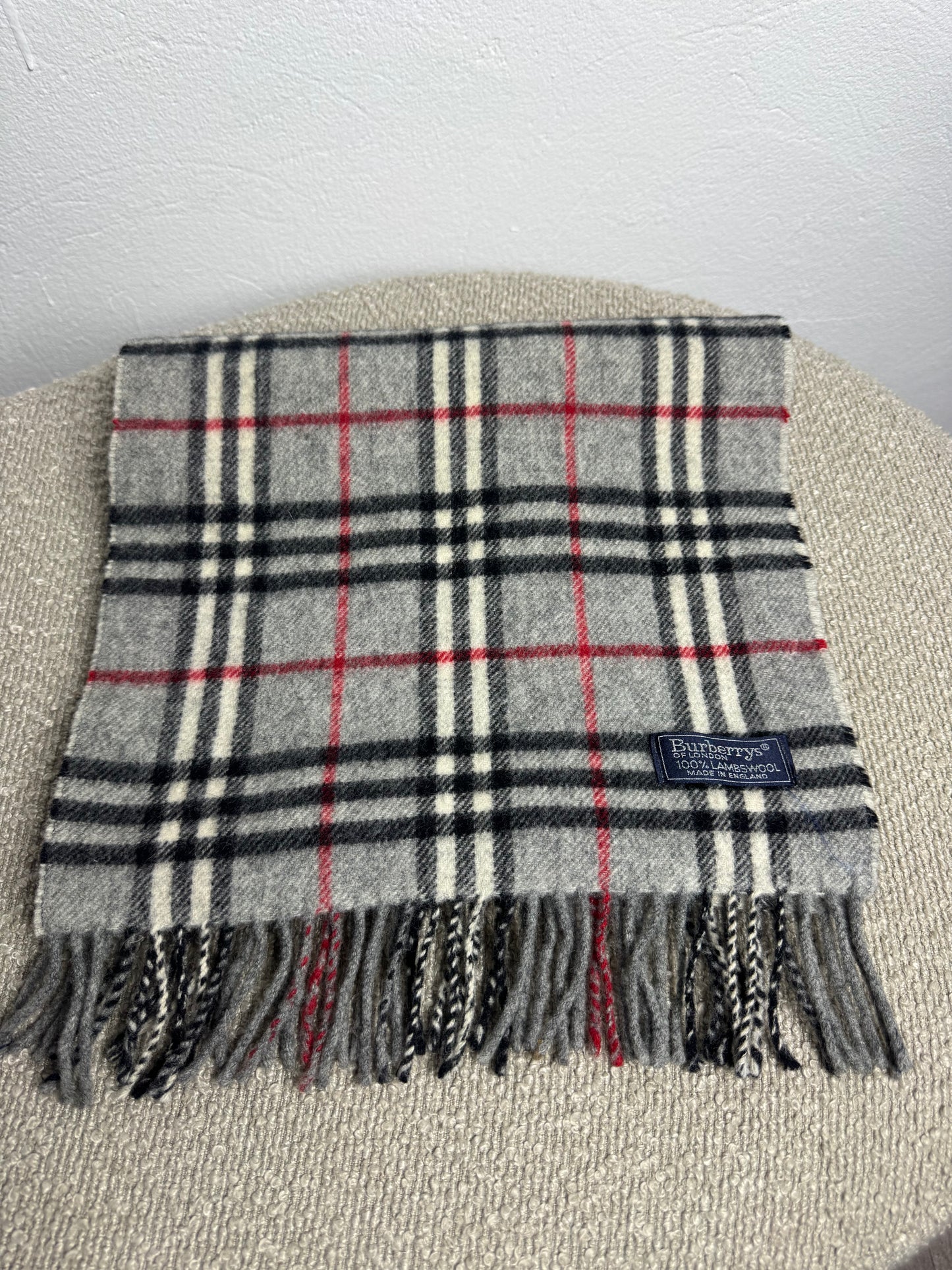 Burberry's Scarf Grey – 100% Lambswool