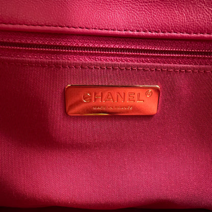 Chanel 19 Flap Bag Large Pink Lambskin Leather