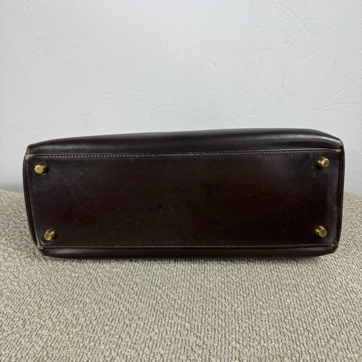 Hermès Vintage Kelly 32 – Dunkelbraun / Gold – 1992