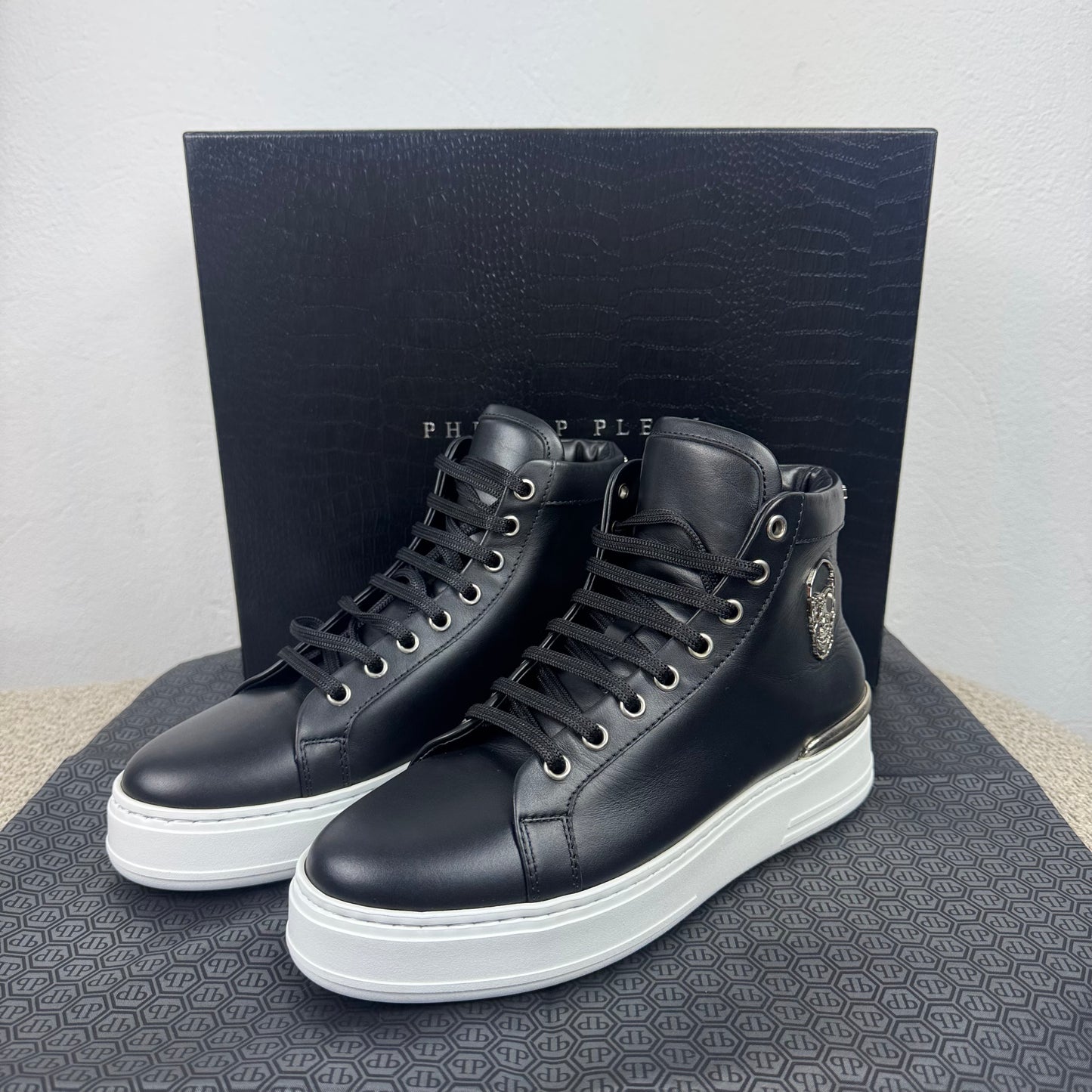 Philipp Plein High Top Skull Sneaker – Schwarz Gr. 38