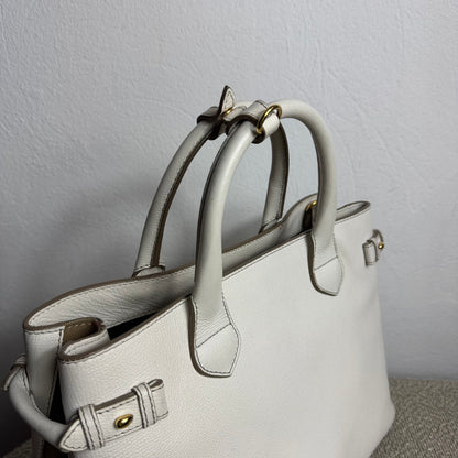 Burberry Banner Bag Grainy Calfskin Weiß