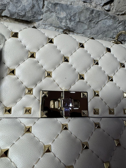 Valentino Garavani Rockstud Spike Bag Nappaleder Weiß