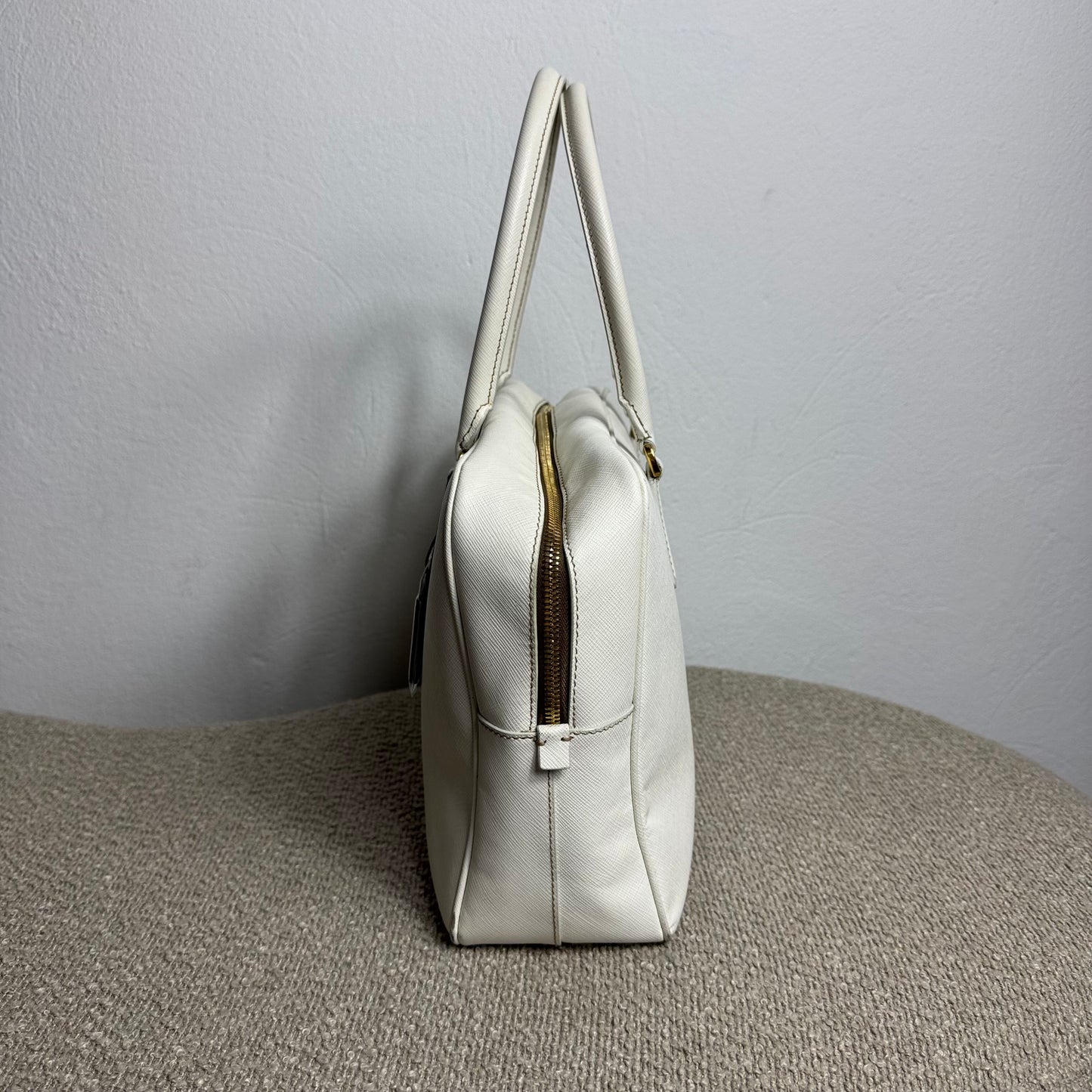 Prada Saffiano Lux Tote Bag weiß