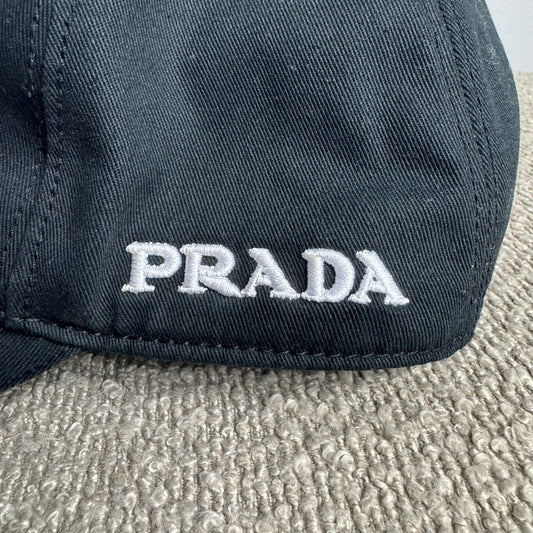 Casquette de baseball Prada en gabardine de coton noir