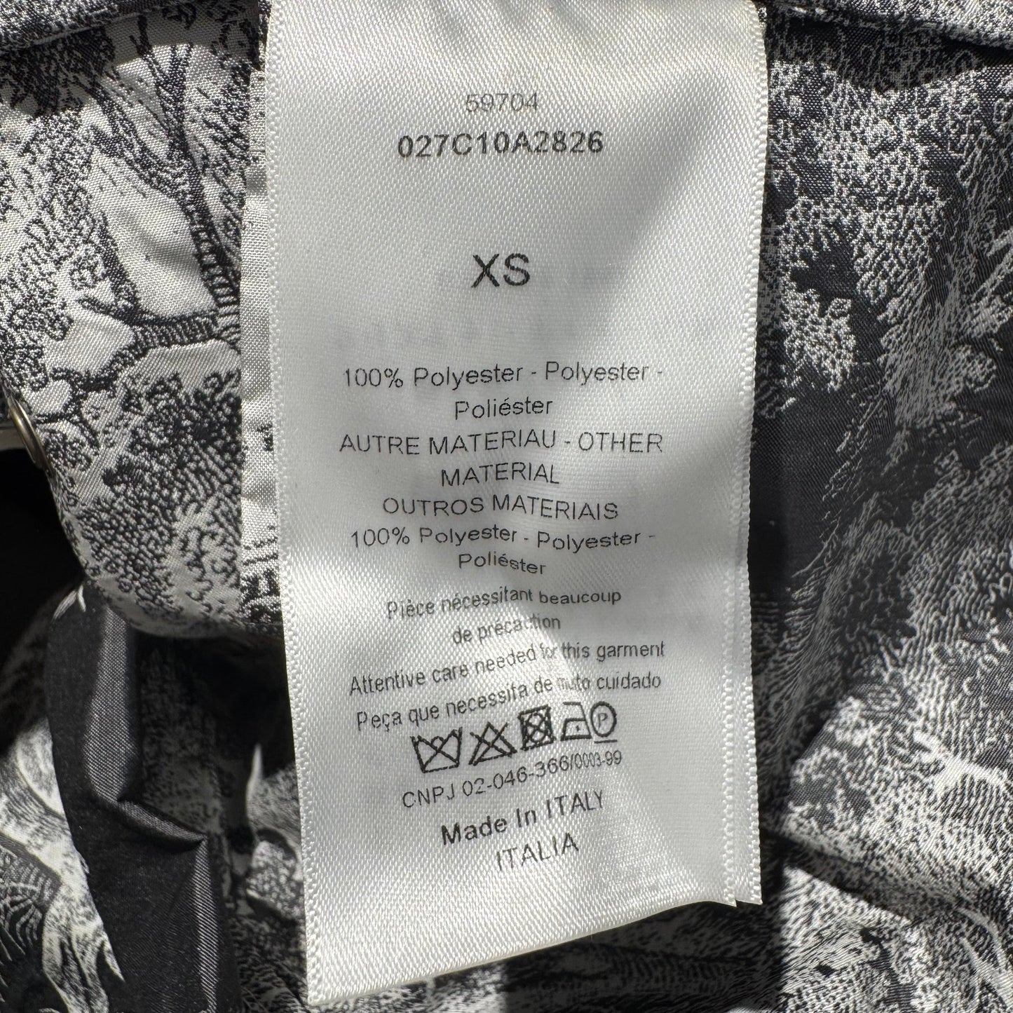 Christian Dior Toile de Jouy Sauvage Hooded Anorak Grey & White Taffeta Gr. XS