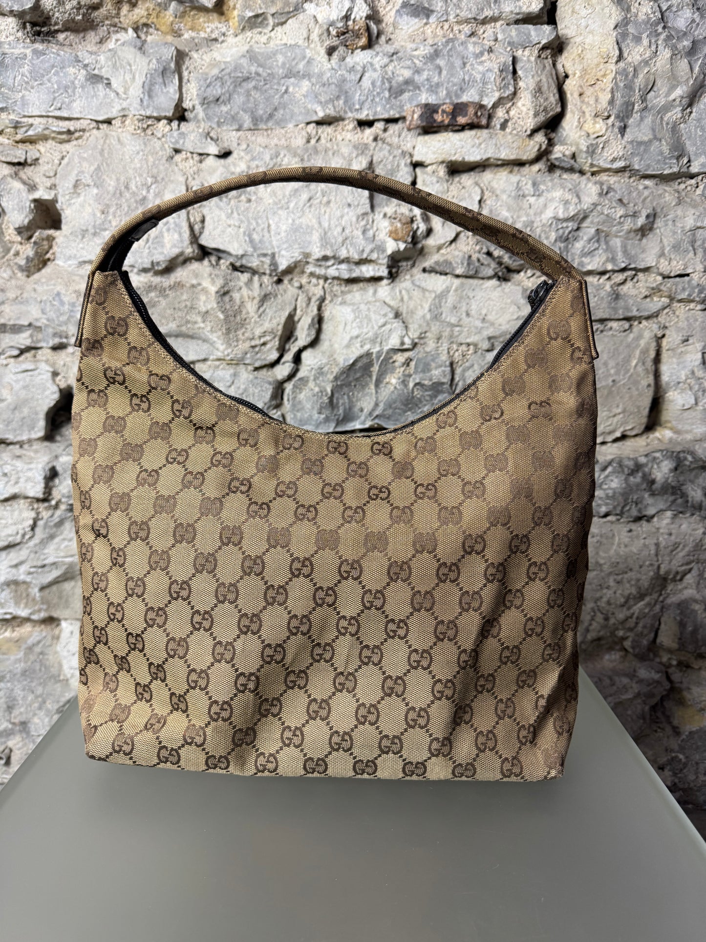 Gucci GG Canvas Hobo Bag 0013380 Beige