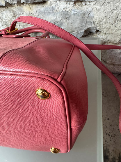 Prada Galleria Saffiano Colorblock Handtasche – Rosa