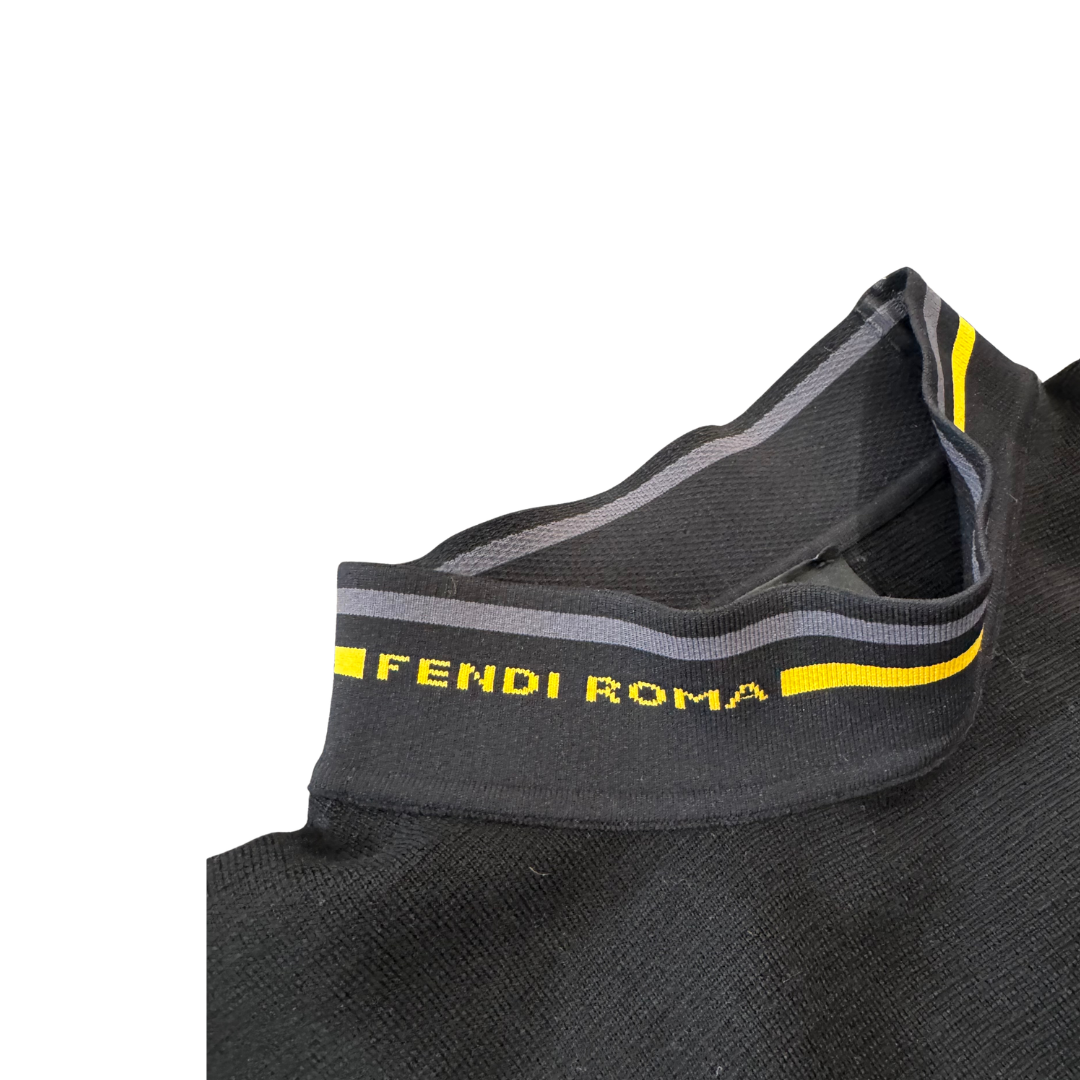 Fendi Roma Mock-Neck Pullover – Schwarz (Gr. XXL)