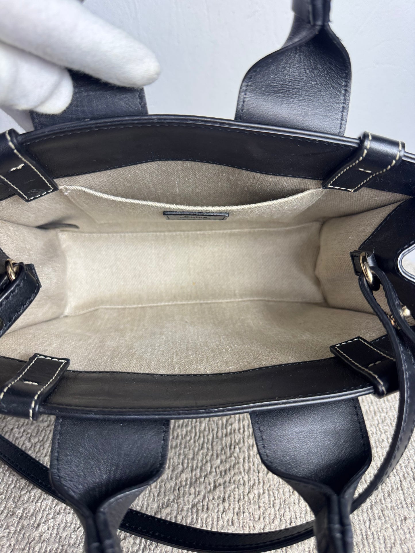 Chloé Woody Small Schultertasche Leder Schwarz