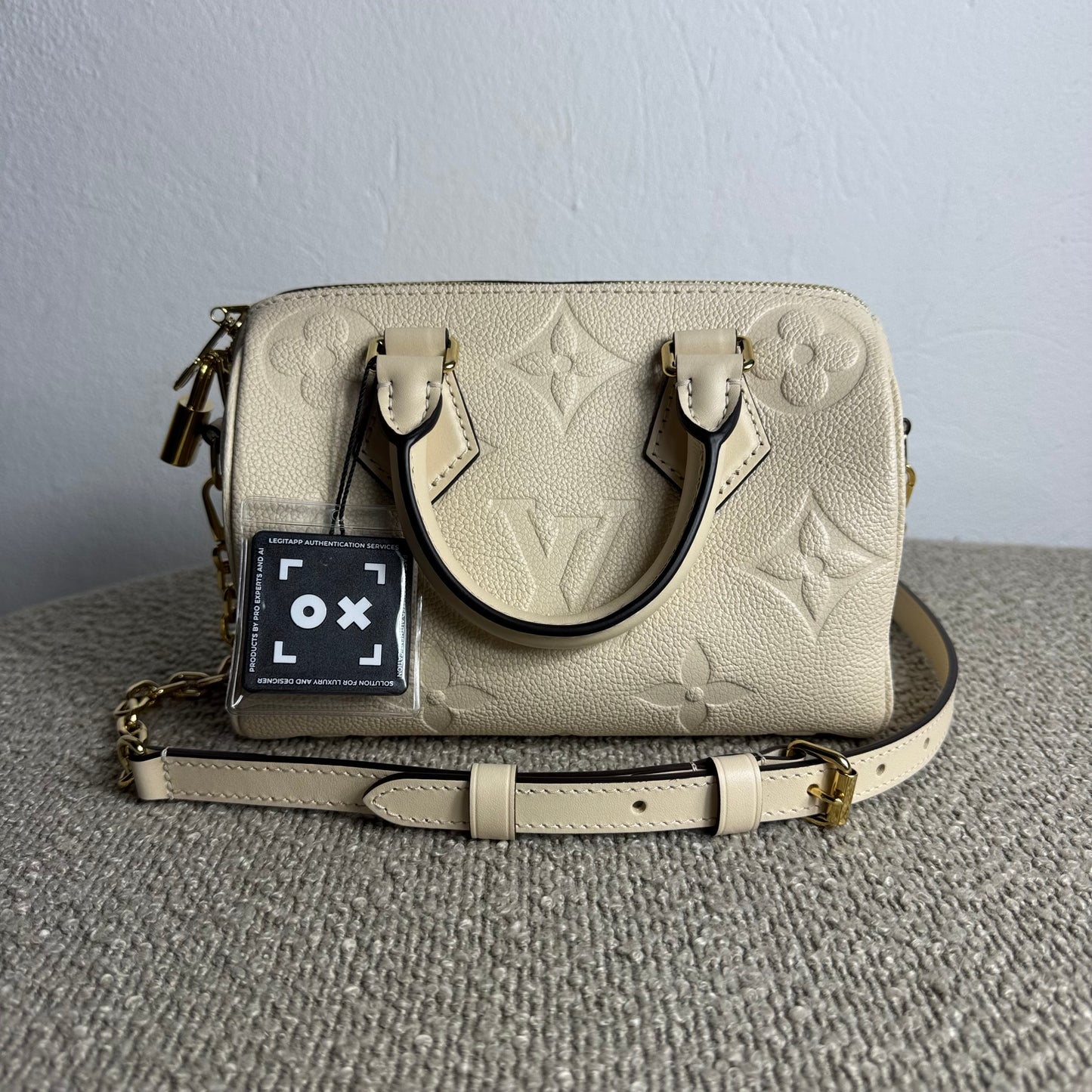 Louis Vuitton Speedy 20 Empreinte Beige mit Schulterriemen
