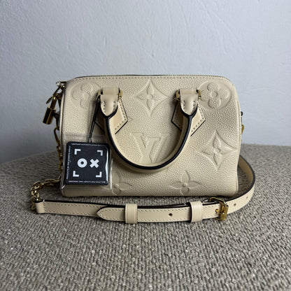 Louis Vuitton Speedy 20 Empreinte Beige mit Schulterriemen
