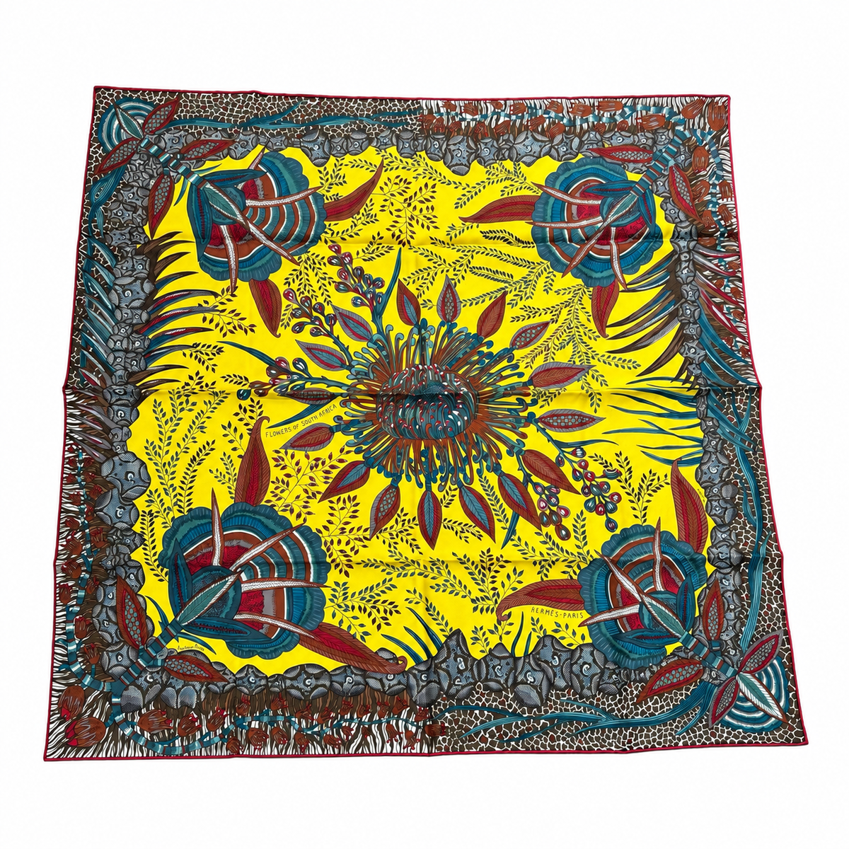 Hermès Carré 90 Seidentuch „Flowers of South Africa“