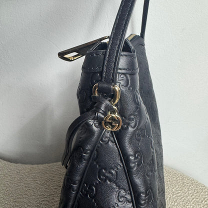 Gucci Guccissima Hobo Bag Schwarz