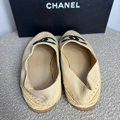 Chanel Espadrilles Beige Lammleder Gr. 39