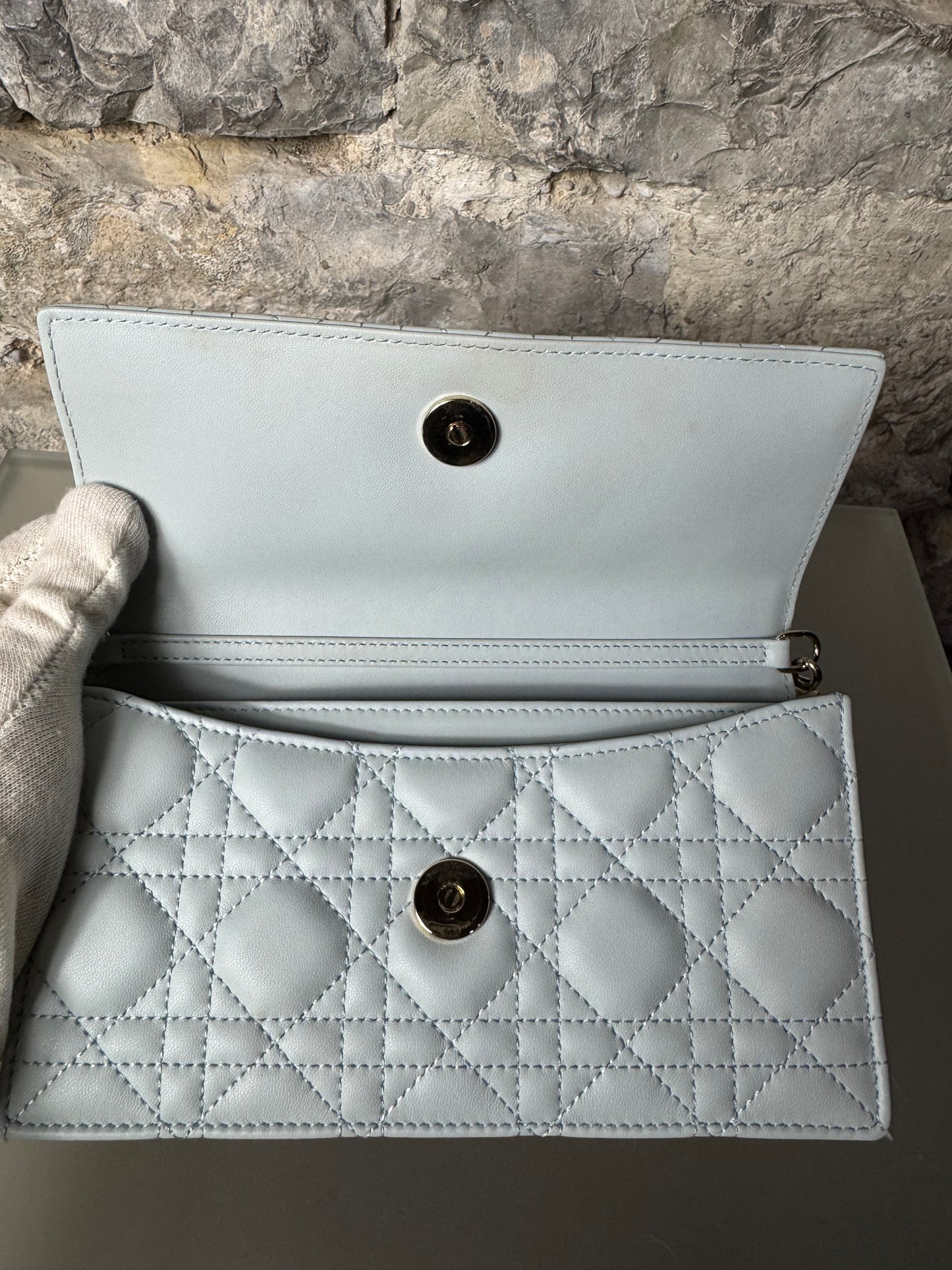 My Dior Minitasche Cannage Lammleder Hemdblau