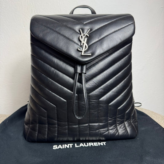 Saint Laurent Loulou Rucksack Matelassé-Leder Schwarz