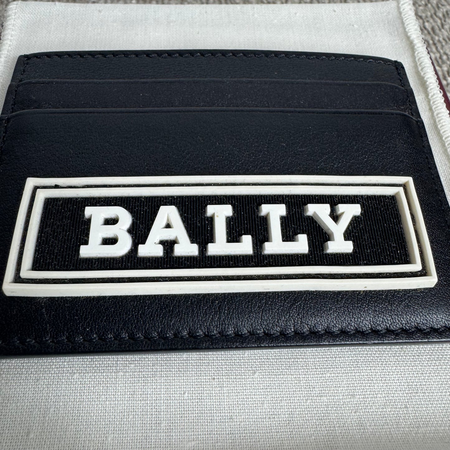 Bally „Logo Block“ Leder-Kartenetui Schwarz