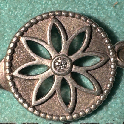 Tiffany & Co. Daisy Key Halskette aus Silber mit Diamant