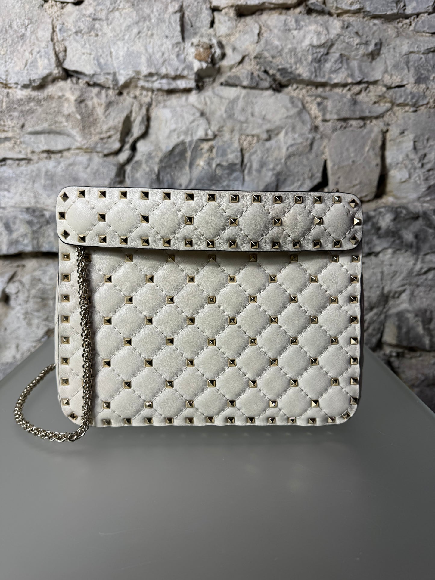 Valentino Garavani Rockstud Spike Bag Nappaleder Weiß