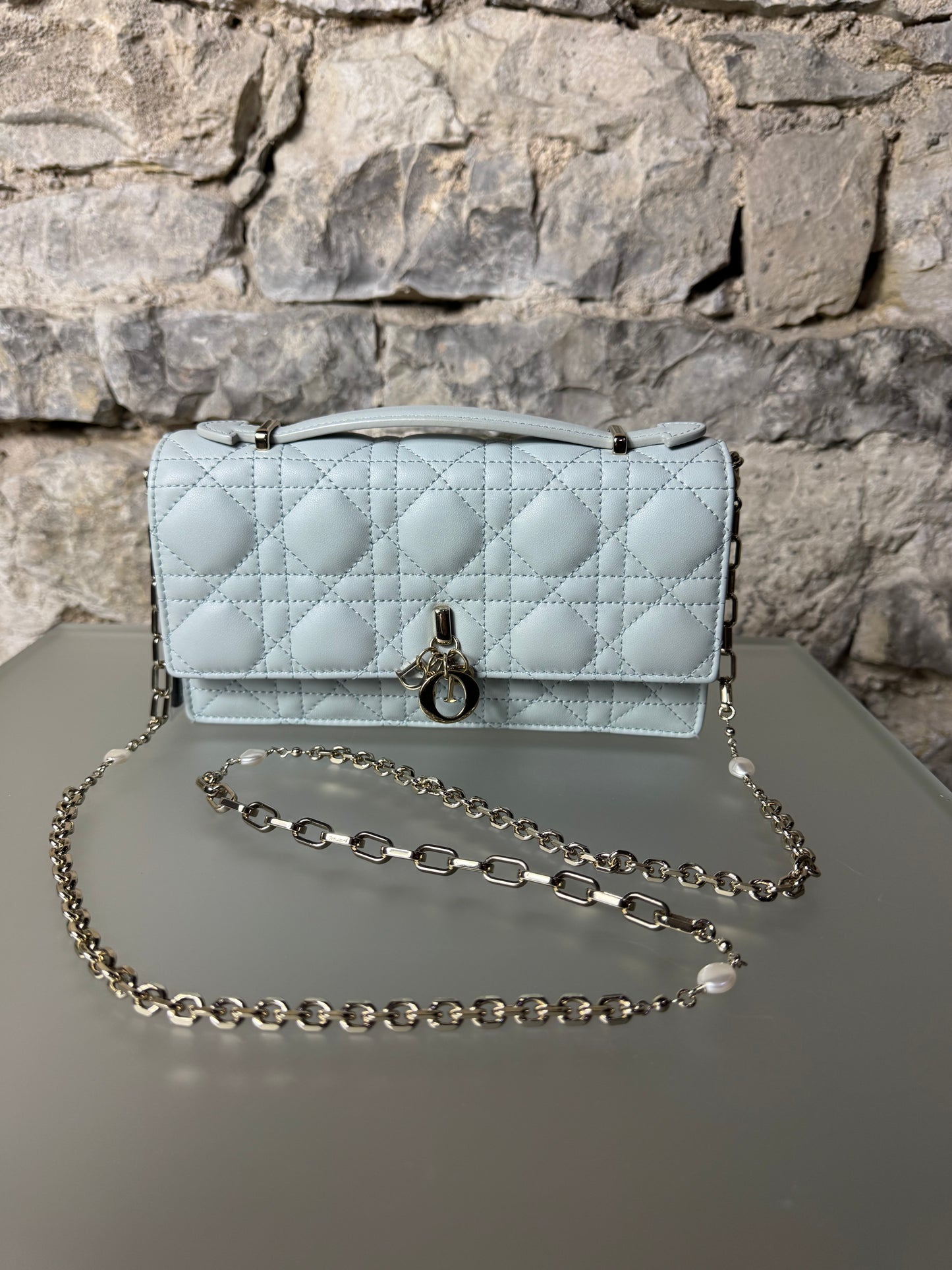 My Dior Minitasche Cannage Lammleder Hemdblau