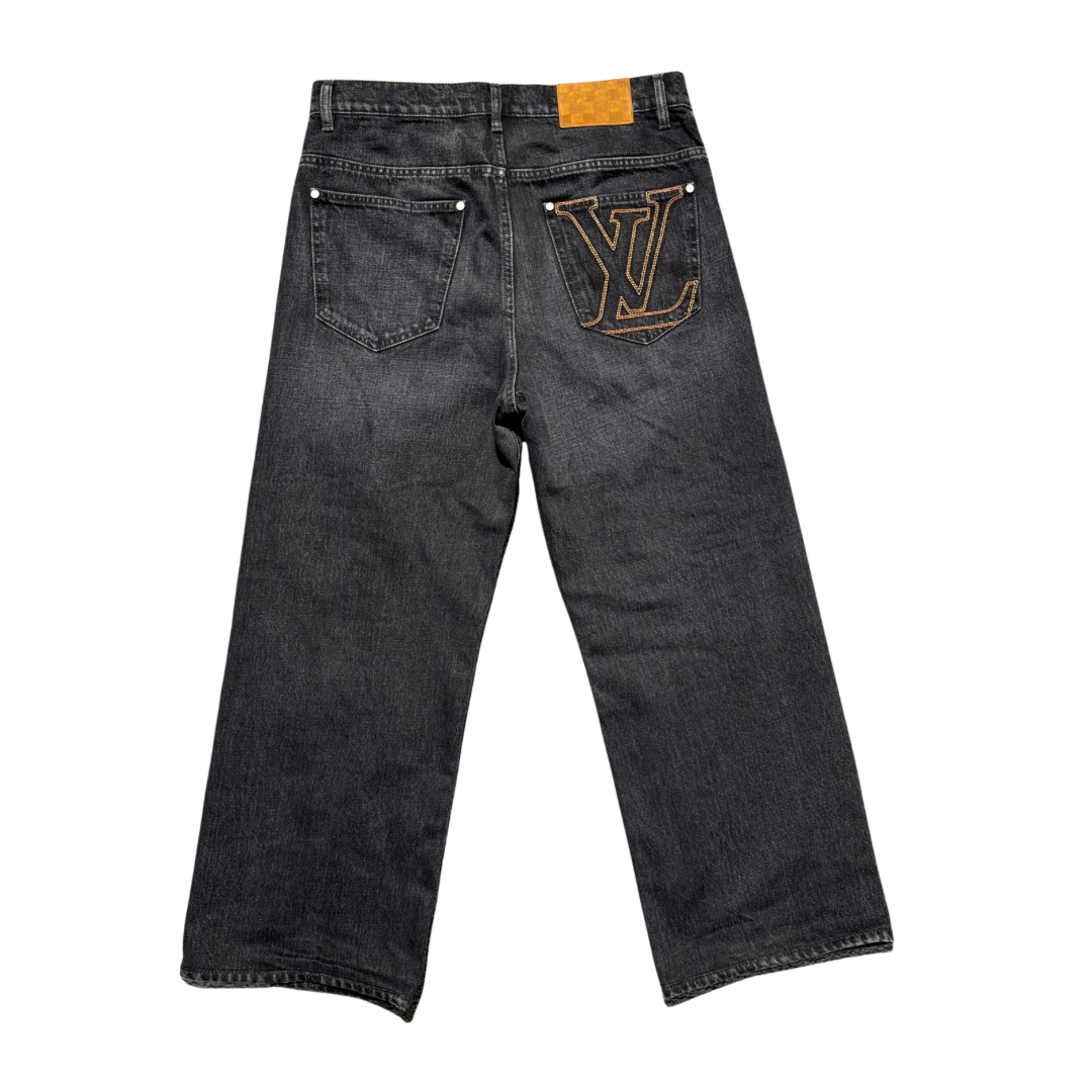 Louis Vuitton Staples Edition Washed Black Denim jeans
