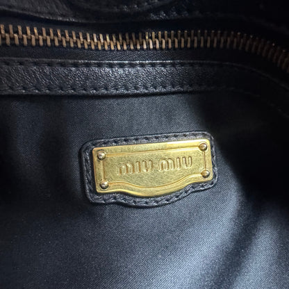 Miu Miu Henkeltasche Tote Bag Vitello Leder Schwarz