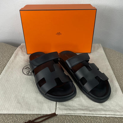 Hermès Chypre Sandalen Schwarz – Gr. 40