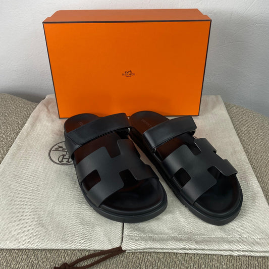Hermès Chypre Sandalen Schwarz – Gr. 40