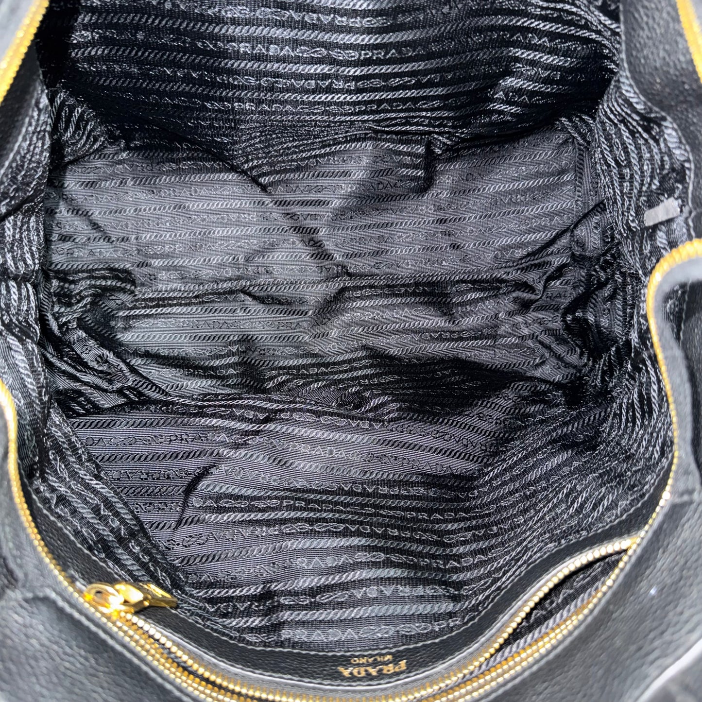 Prada Vitello Phenix Leder Shopper – Schwarz