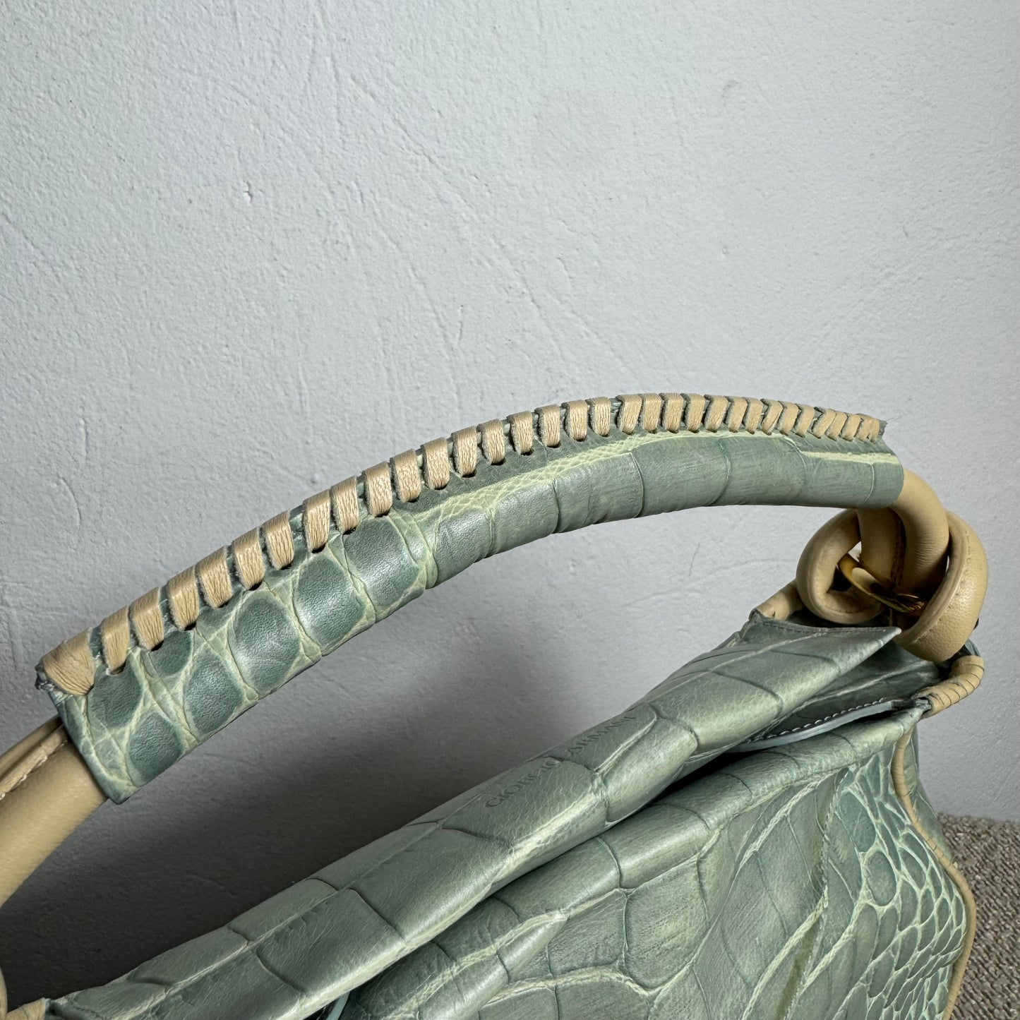 Giorgio Armani Mainline Croc-Embossed Handtasche