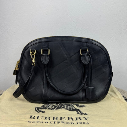Burberry Orchard House Check Satchel Bag – Leder Schwarz