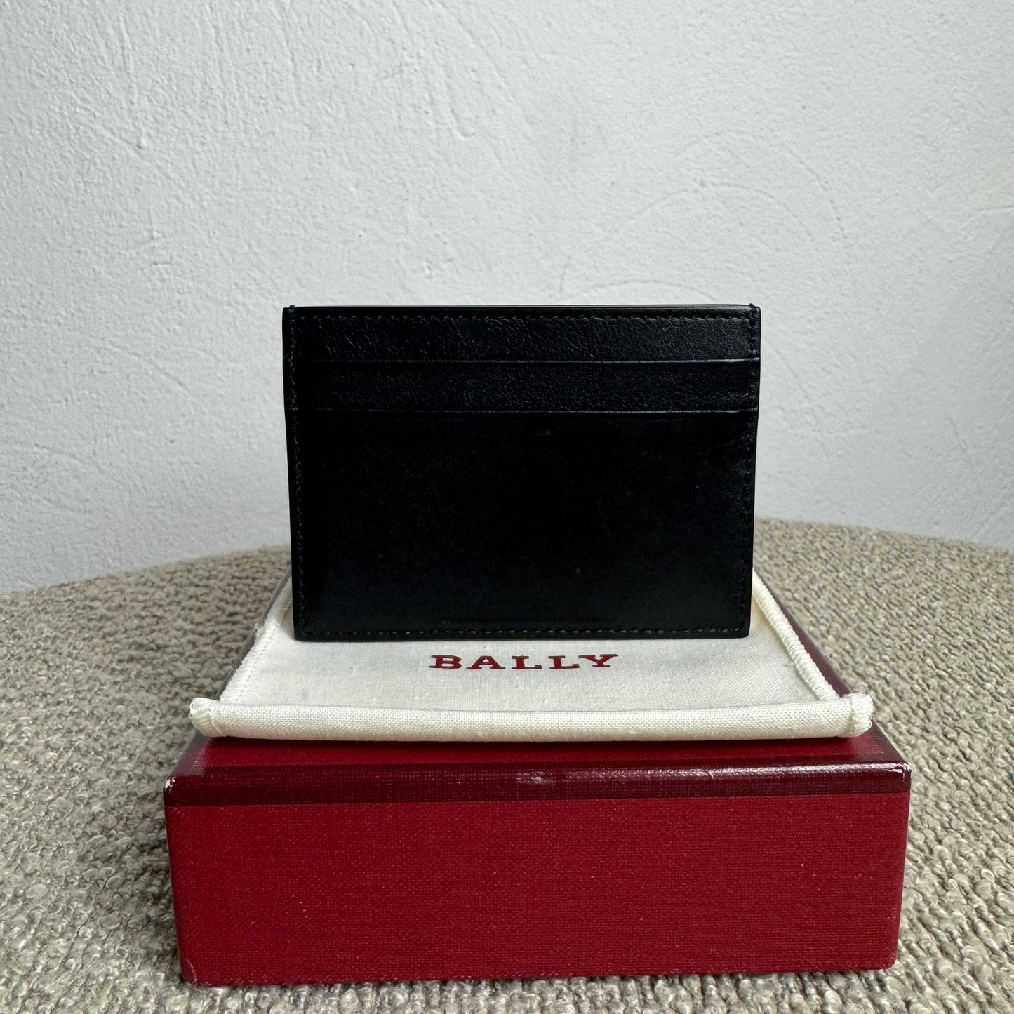 Bally „Logo Block“ Leder-Kartenetui Schwarz