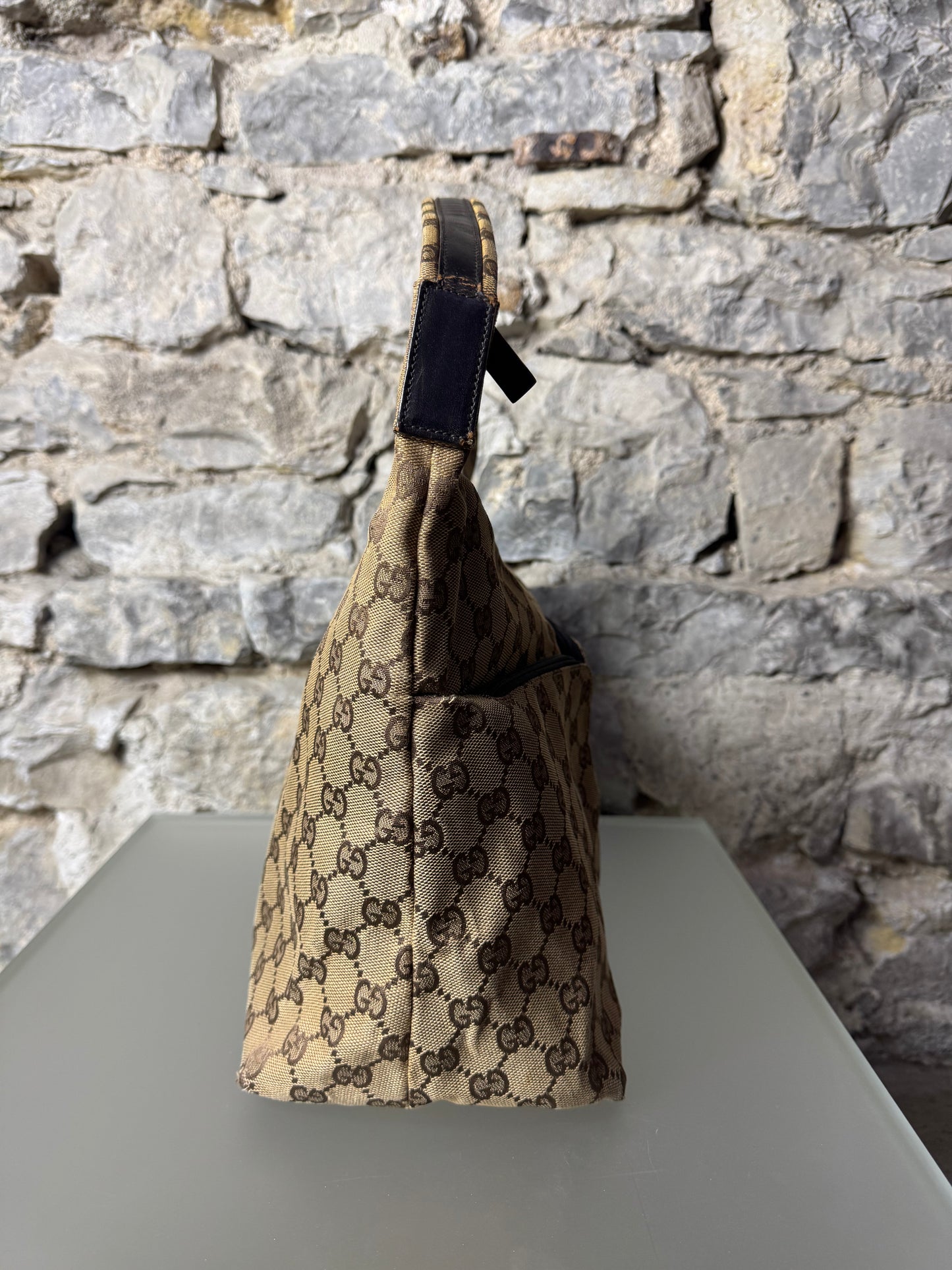 Gucci GG Canvas Hobo Bag 0013380 Beige