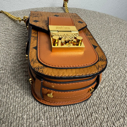 MCM Crossbody Phone Case Visetos Cognac