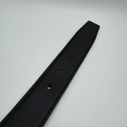 Hermès Gürtel H Striée – Wendbarer Gürtelriemen Schwarz / Ébène