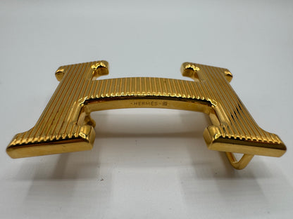 Hermès Gürtel H Striée – Wendbarer Gürtelriemen Schwarz / Ébène
