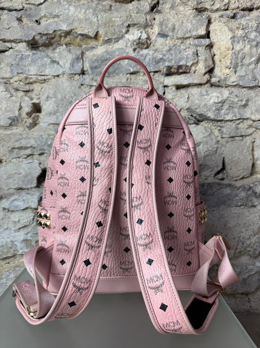 MCM Stark Side Studs Backpack – Visetos Mini Soft Pink